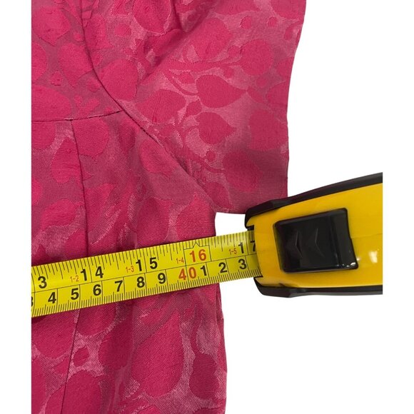 Vintage Alper Schwartz Womens Dress Jacket Set Small Pink Jacquard Cocktail 70s - Picture 13 of 15